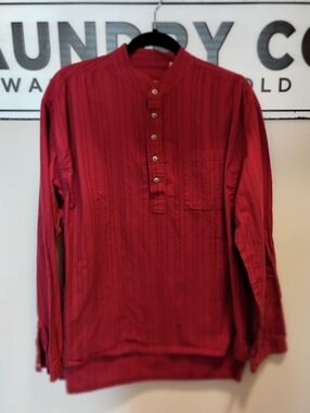 Mens Scully Red Band Collar Button-Front Casual Shirt